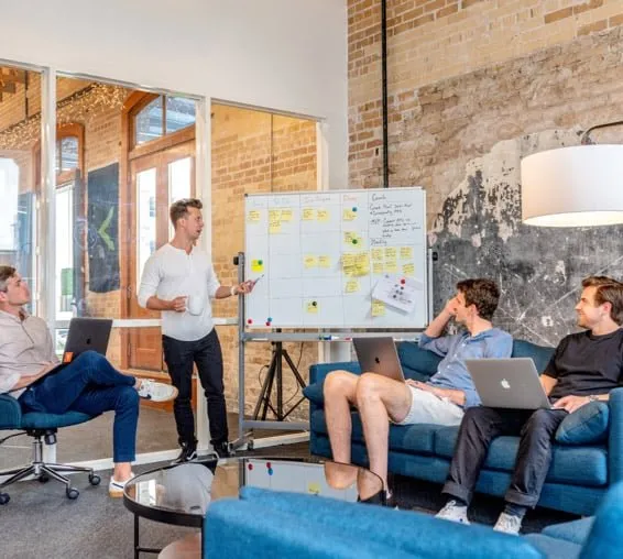 A team working together at a desk